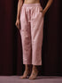 3 Pc Suit - Pink Cotton Silk Embroidered Kurta with Cotton Pant and Chanderi Embroidered Dupatta